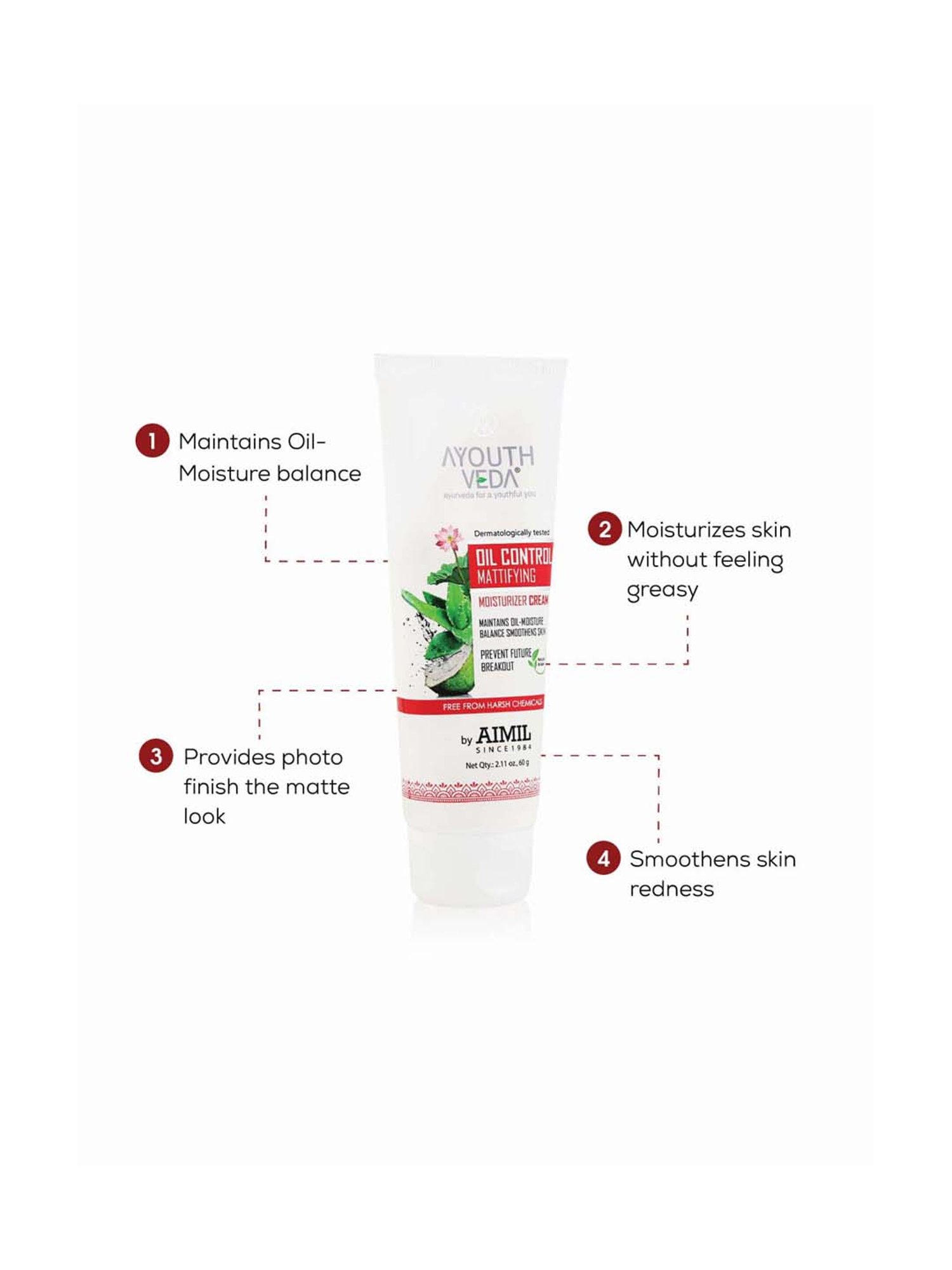 AyouthVeda Oil Control Mattifying Moisturizer Cream - 60 gm