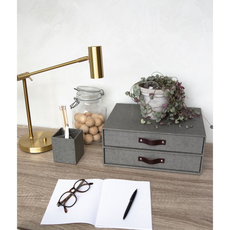 Birger 2 Drawer Canvas File Box Gray - Bigso Box of Sweden