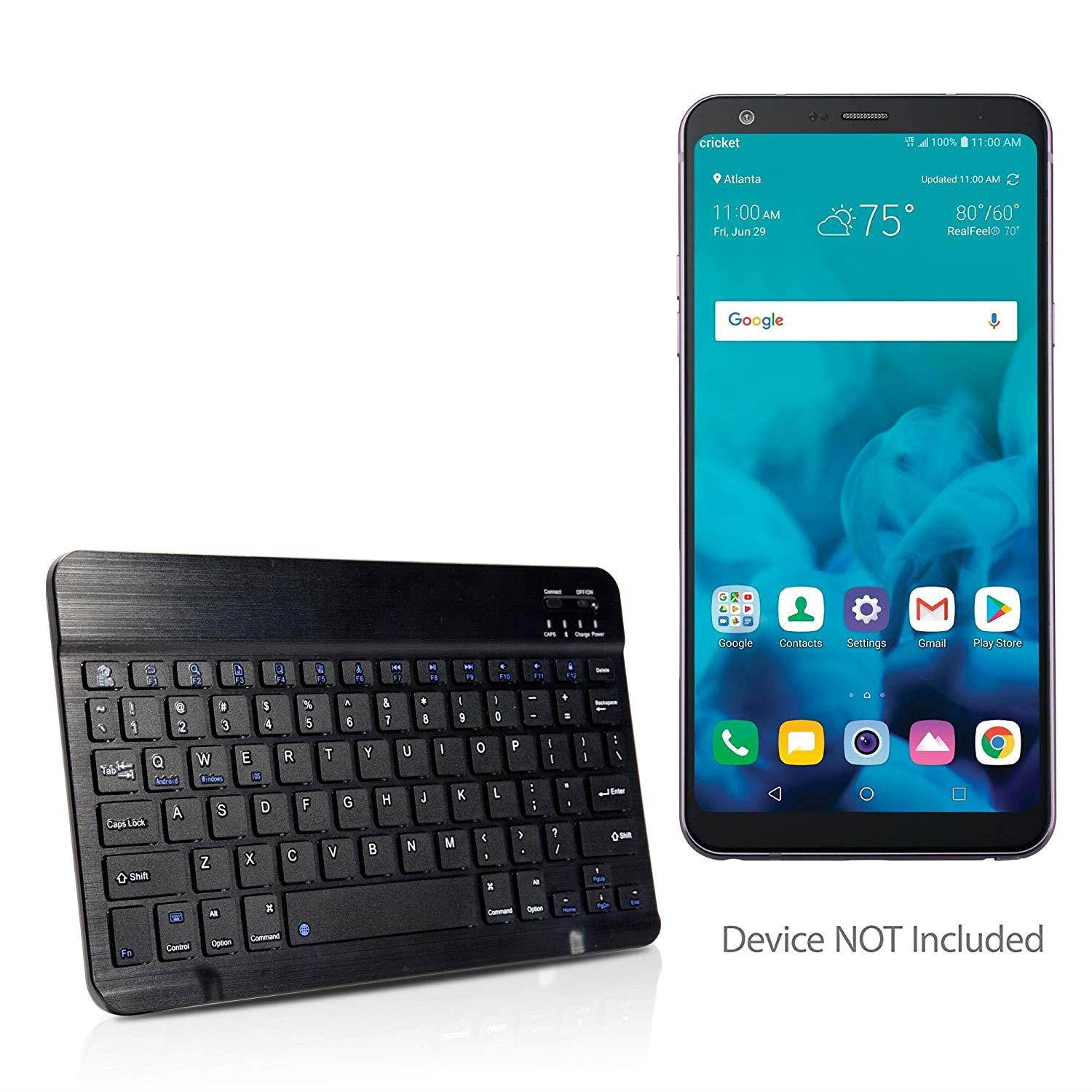 BoxWave LG Stylo 4 Keyboard, [SlimKeys Bluetooth Keyboard] Portable Keyboard with Integrated Commands for LG Stylo 4 - Jet Black