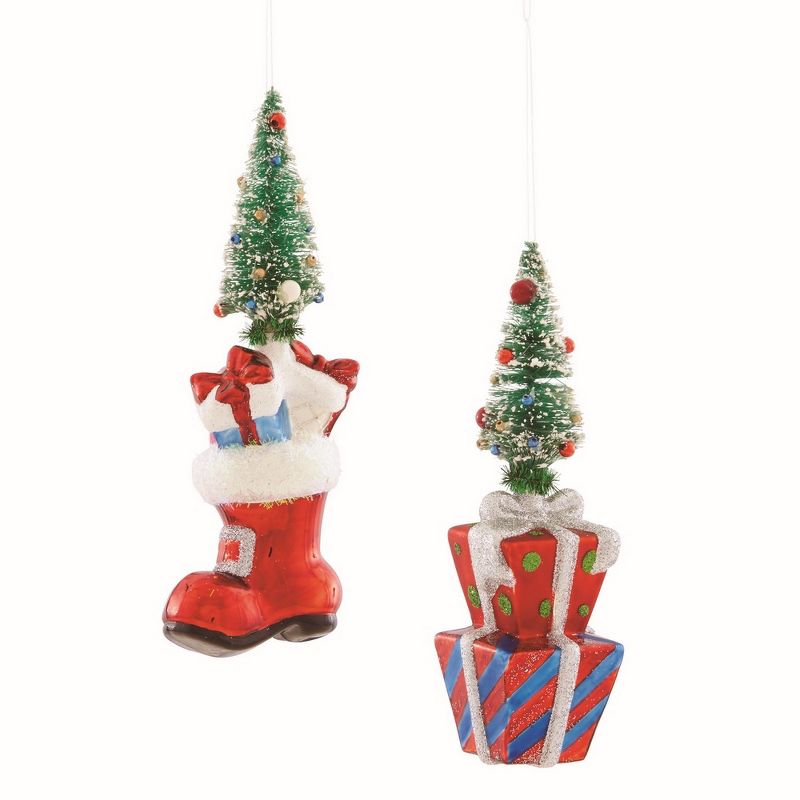Plum & Post Vintage Christmas Glass Ornaments, Set Of 2
