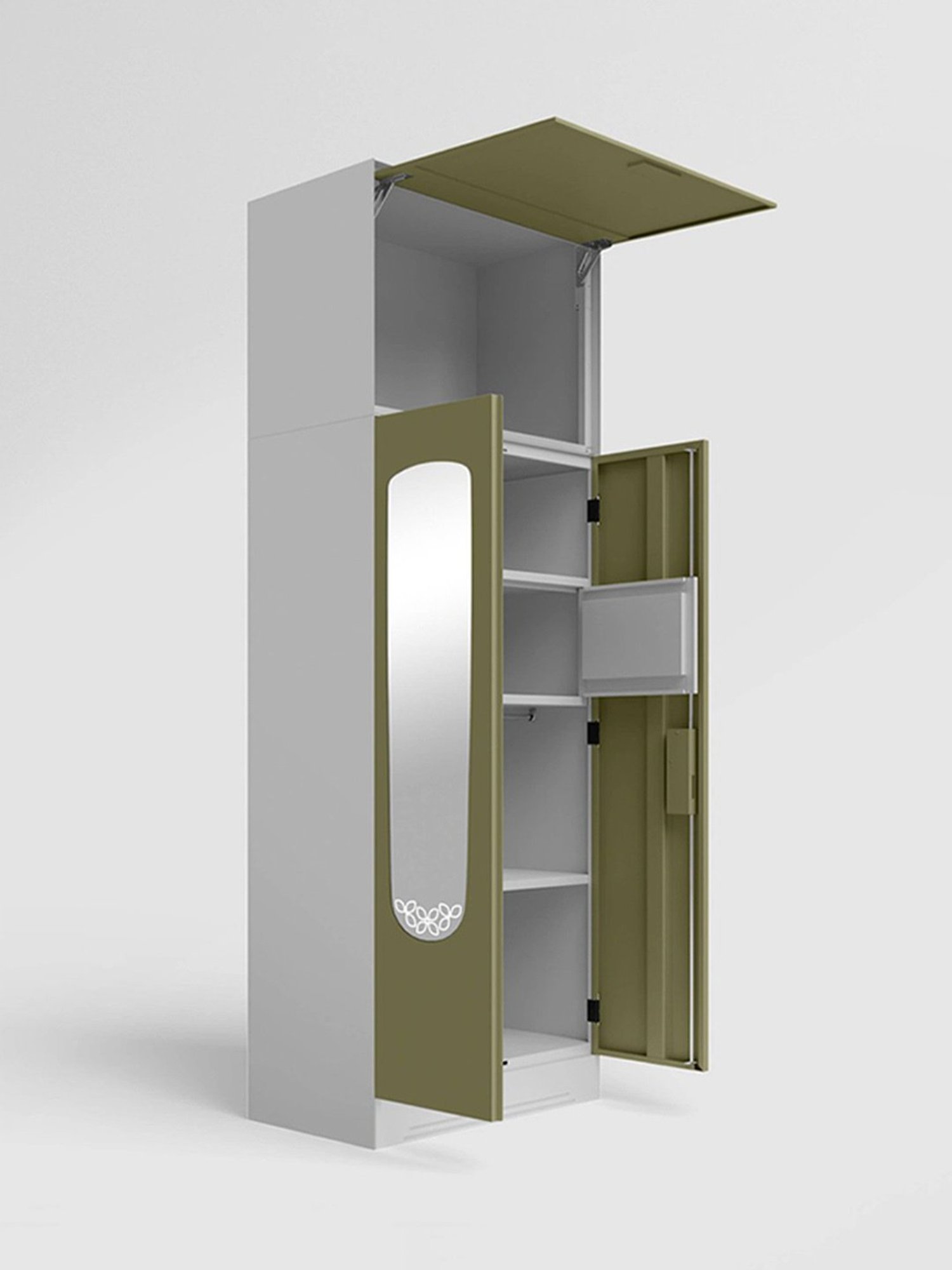 Godrej Interio Ewa Brown Engineered Wood 4 Door Wardrobe