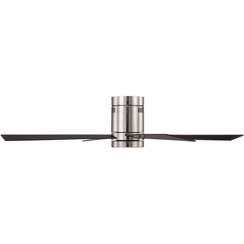 52" Casa Vieja Modern Hugger Ceiling Fan with Light LED Remote Flush Mount Brushed Nickel Oiled Bronze for Living Room Kitchen