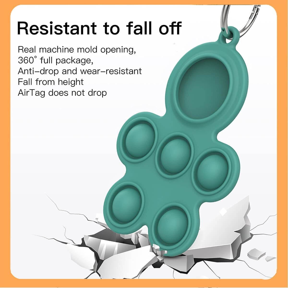 FARSH 3 Pack Silicone Protective Case Compatible Apple AirTags 2021 Tracker, Stress Relief Push POP Bubble Sensory Fidget Toys, Lightweight AirTag Case Cover Holder with Keychain for Dog Collar pet