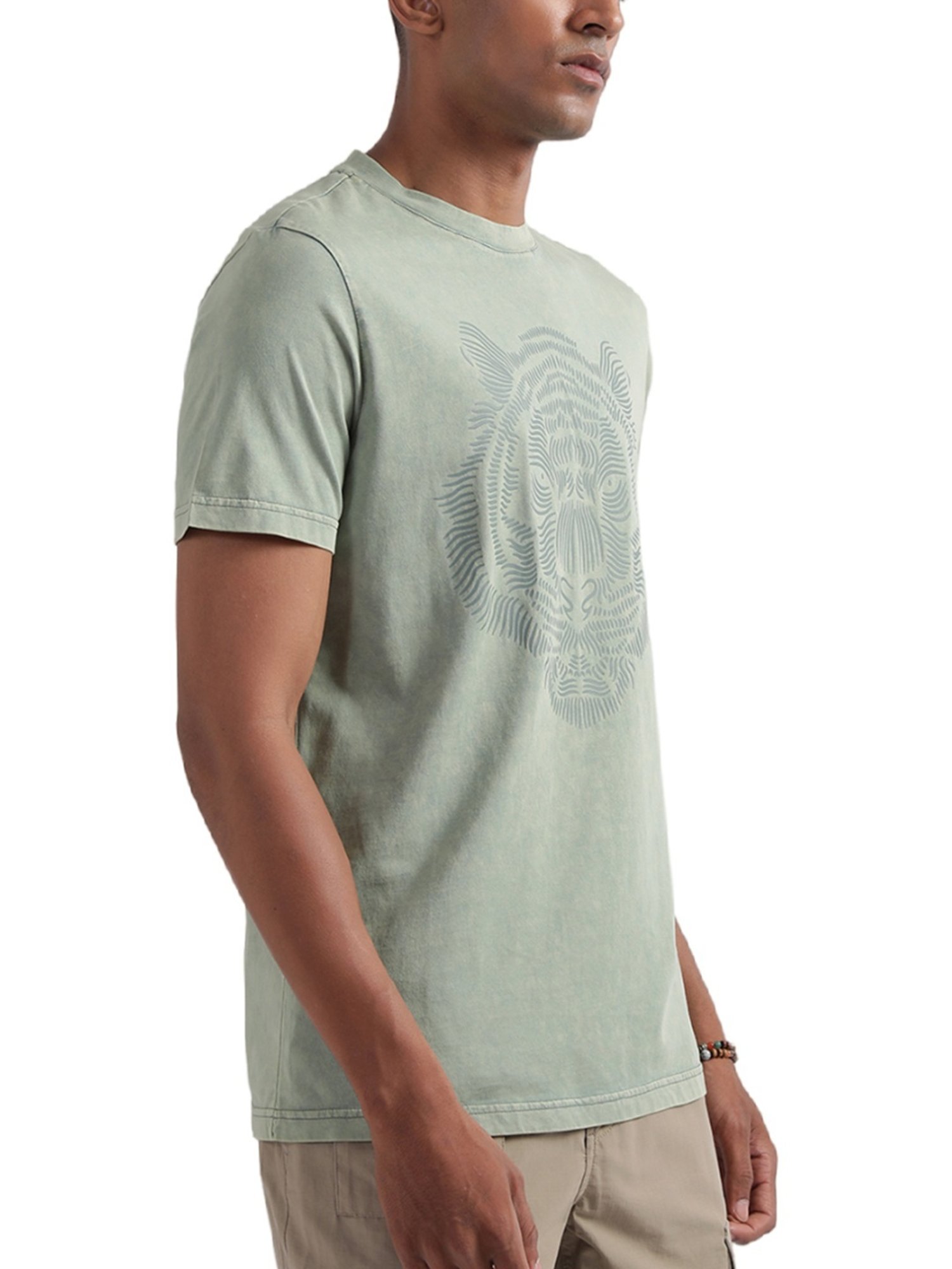 Antony Morato Olive Cotton Regular Fit Printed T-Shirt