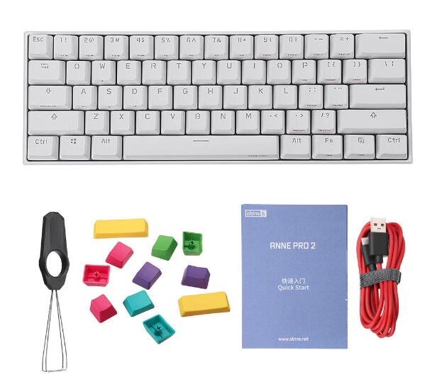 Anne Pro 2 60% Mechanical Keyboard Wired/Wireless Dual Mode Full RGB Double Shot PBT - Brown Switch