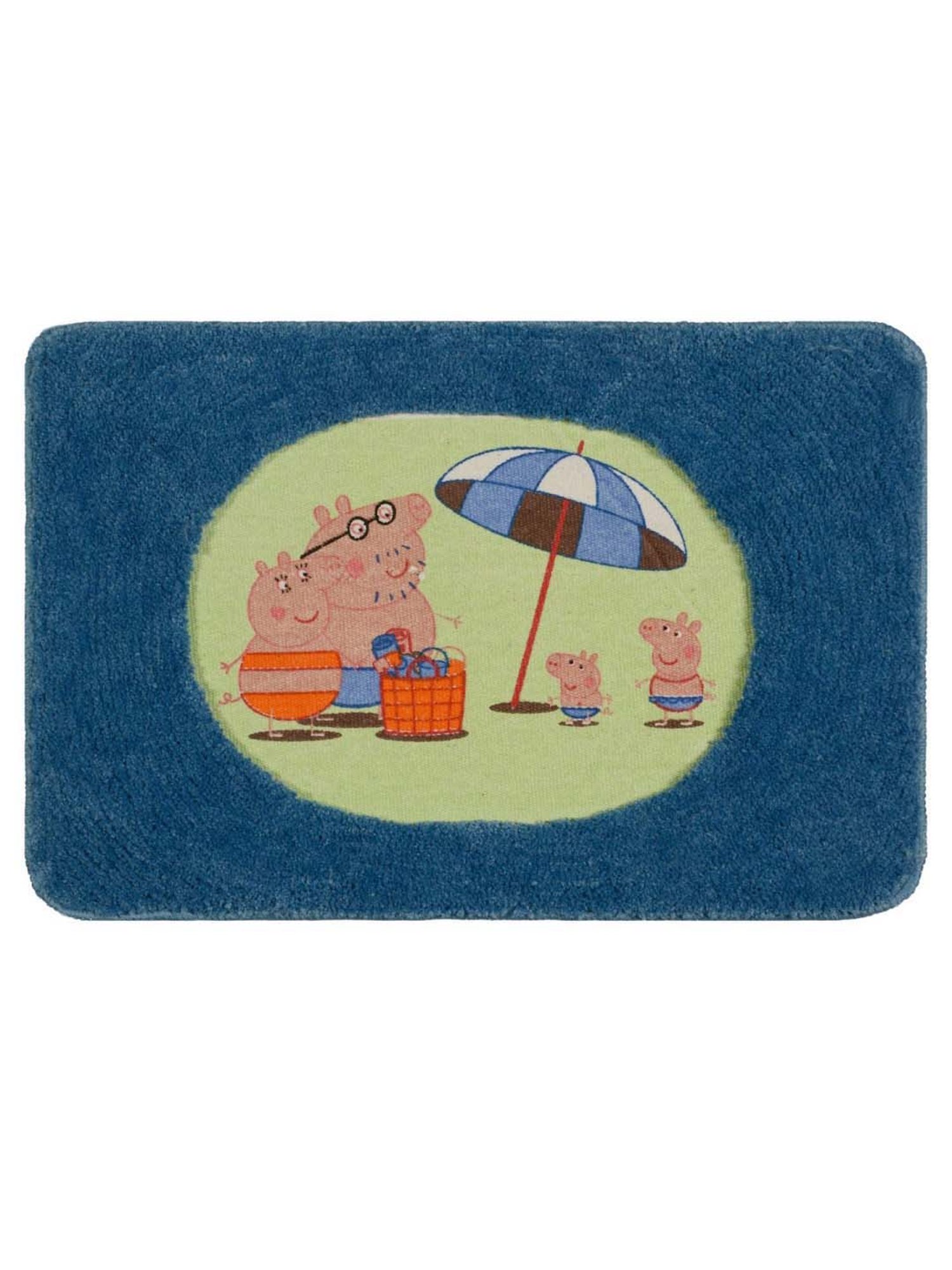 Saral Home Peppa Pig Blue Microfibre Anti Slip Kids Bath Mat - Set of 1