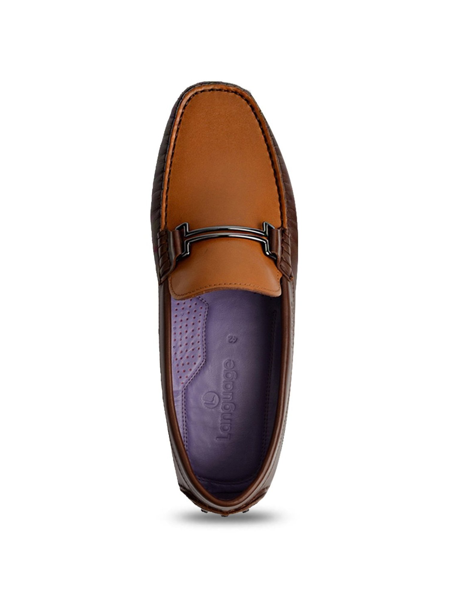 Language Shoes Men's Code Driver Tan Loafers