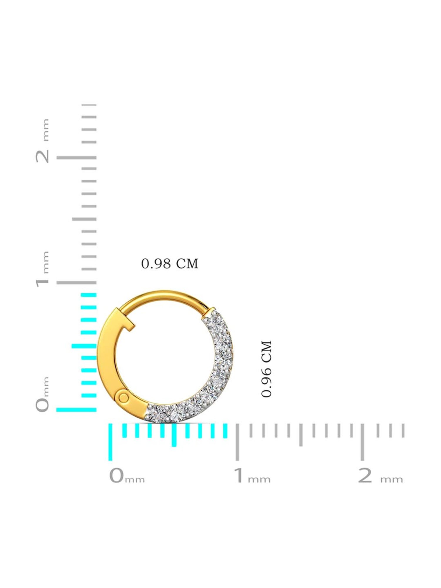 Joyalukkas 18k Yellow Gold & Diamond Hoop Earrings for Girls