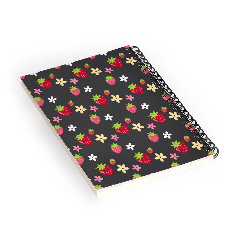 Avenie Woodland Strawberry Spiral Notebook - Deny Designs