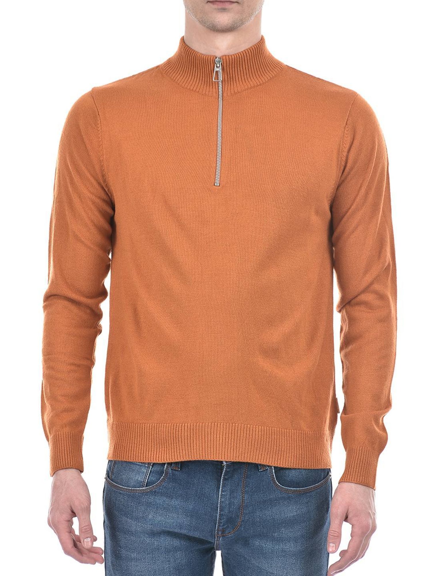 Numero Uno Tan Regular Fit Sweater