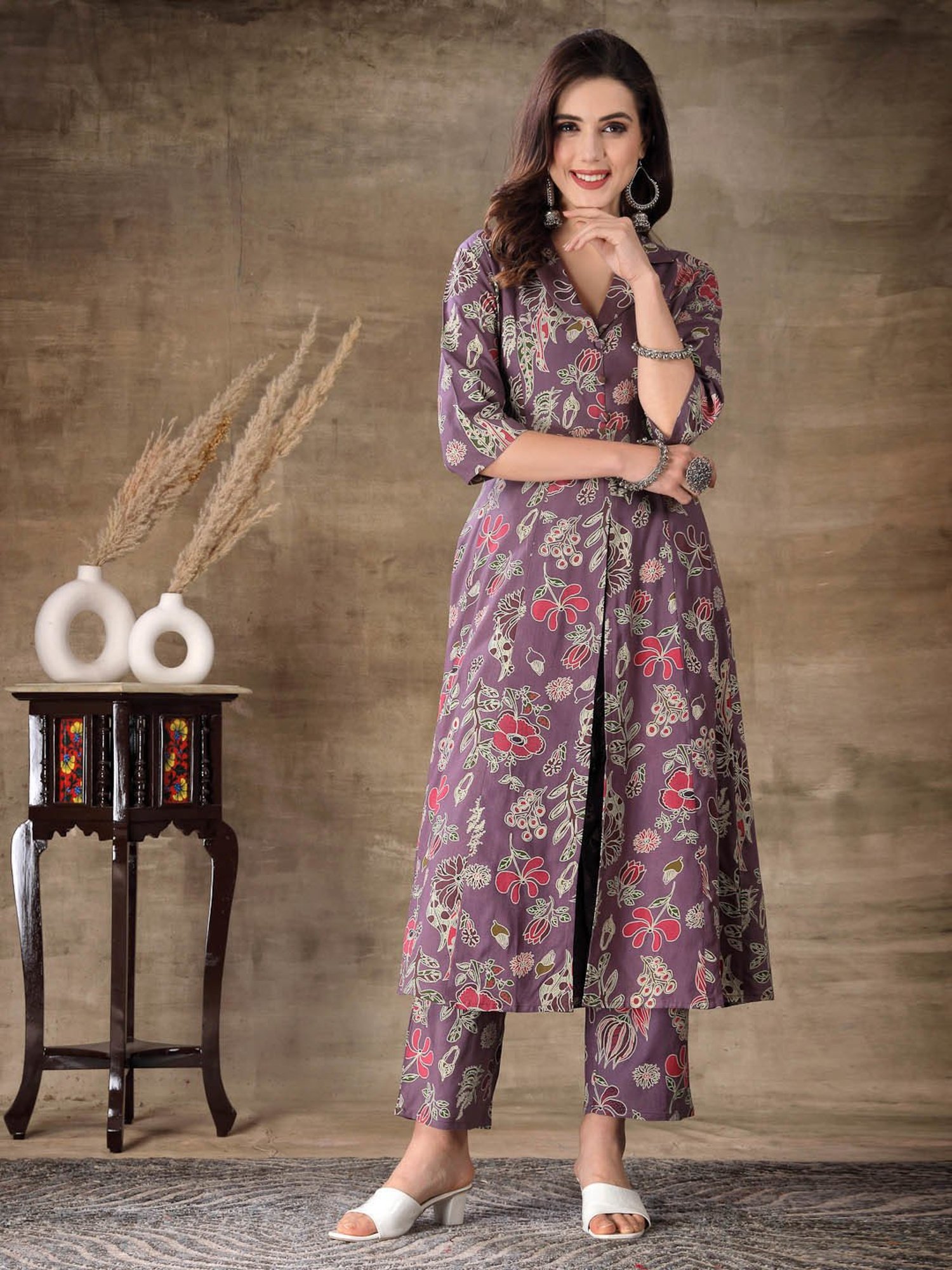 URBAN MYSTIC Black Rayon Embroidered Kurta & Sharara Set