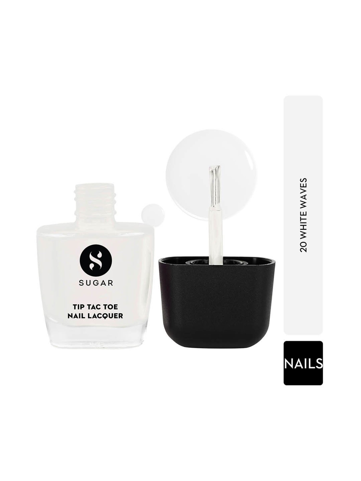 SUGAR Cosmetics Tip Tac Toe Nail Lacquer Classic 20 White Waves - 9 ml