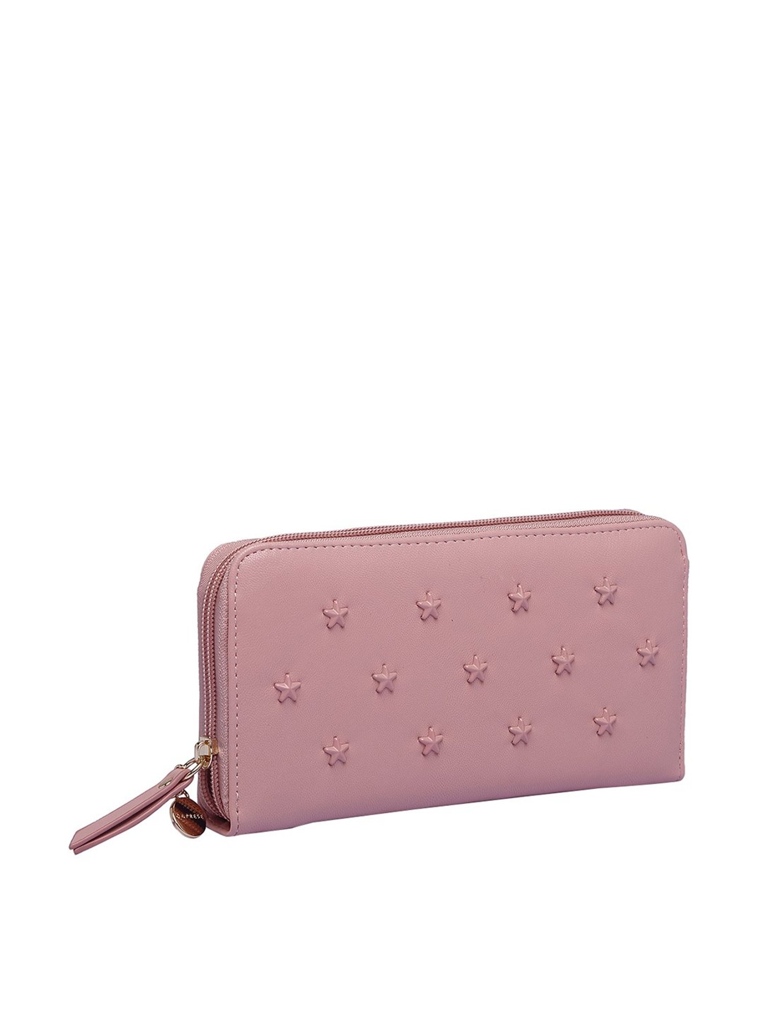Caprese Star Pink Textured Zip Around Wallet for Women