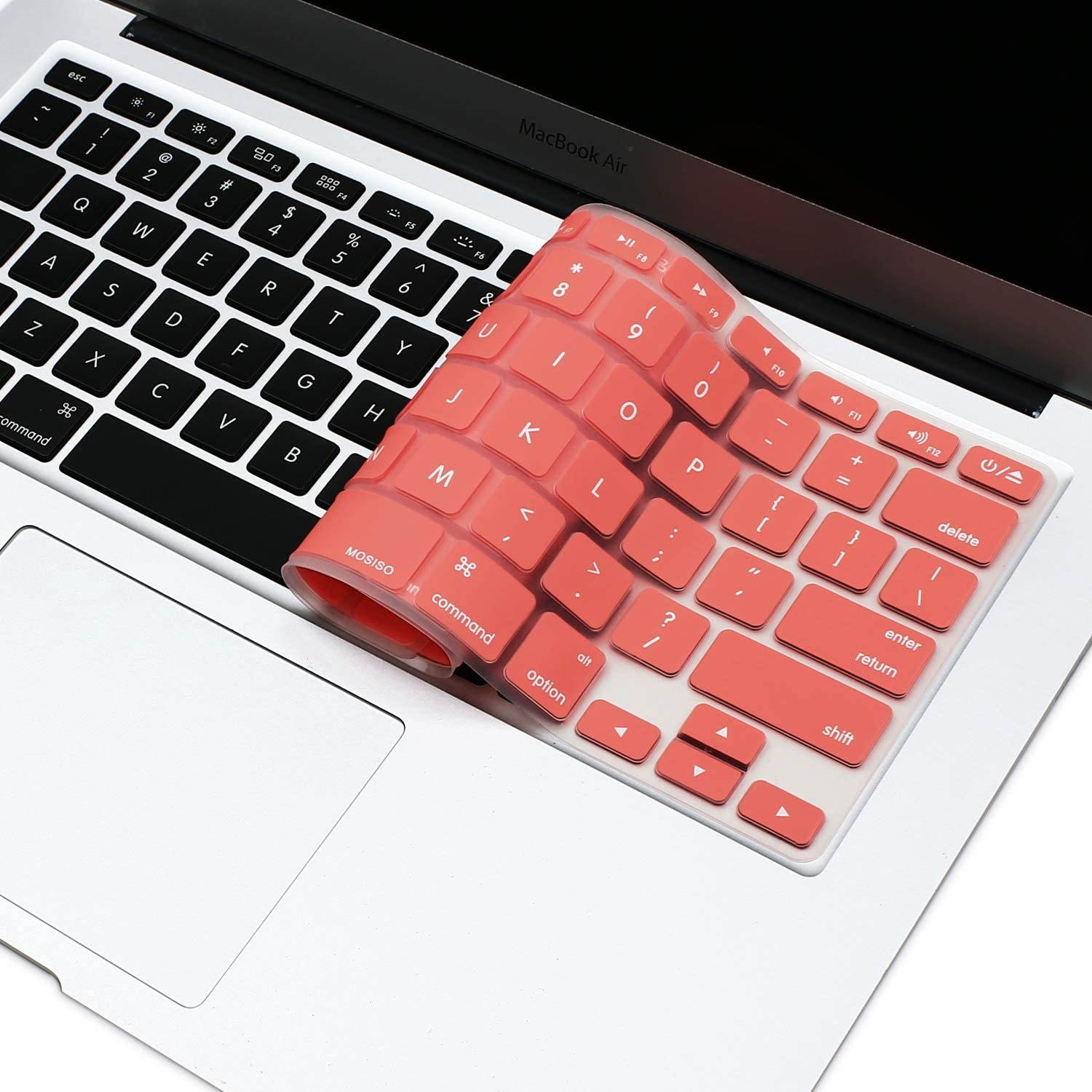 MOSISO Silicone Keyboard Cover Compatible with MacBook Pro 13/15 Inch (with/Without Retina Display, 2015 or Older Version),Older MacBook Air 13 Inch (A1466 / A1369, Release 2010-2017), Living Coral