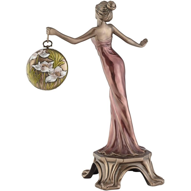 Dahlia Studios Time Figurine with Clock 17 1/2" Statue