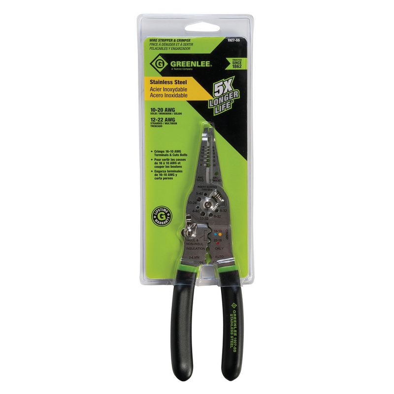 Greenlee 52065855 Stainless Steel Stripping/Crimping Combination Tool