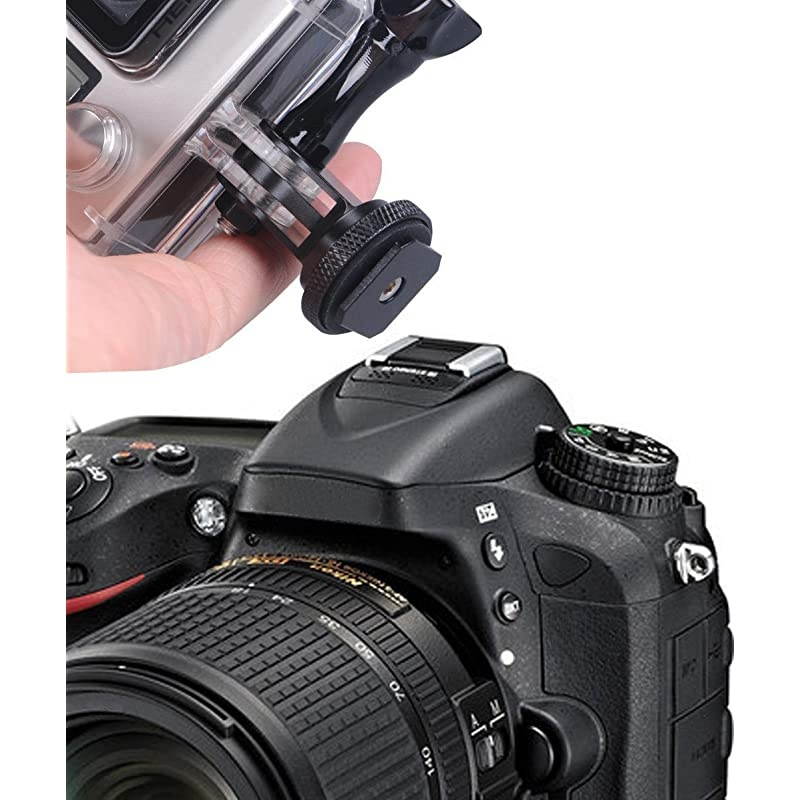 Full Aluminum Tripod Screw to DSLR Camera Flash Hot Shoe Mount Adapter Compatible for GoPro Session Hero Fusion876543+3GOPRO Hero 2018 for DJI OSMO Action Camera