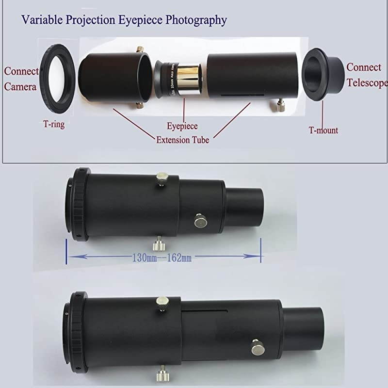 125 Variable Telescope Camera Adapter for Prime Focus and Eyepiece Projection Astro Photography