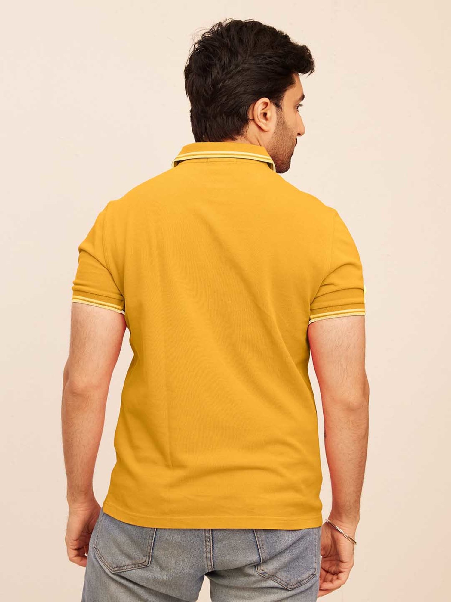 The Bleu Label Mustard Slim Fit Polo T-Shirt
