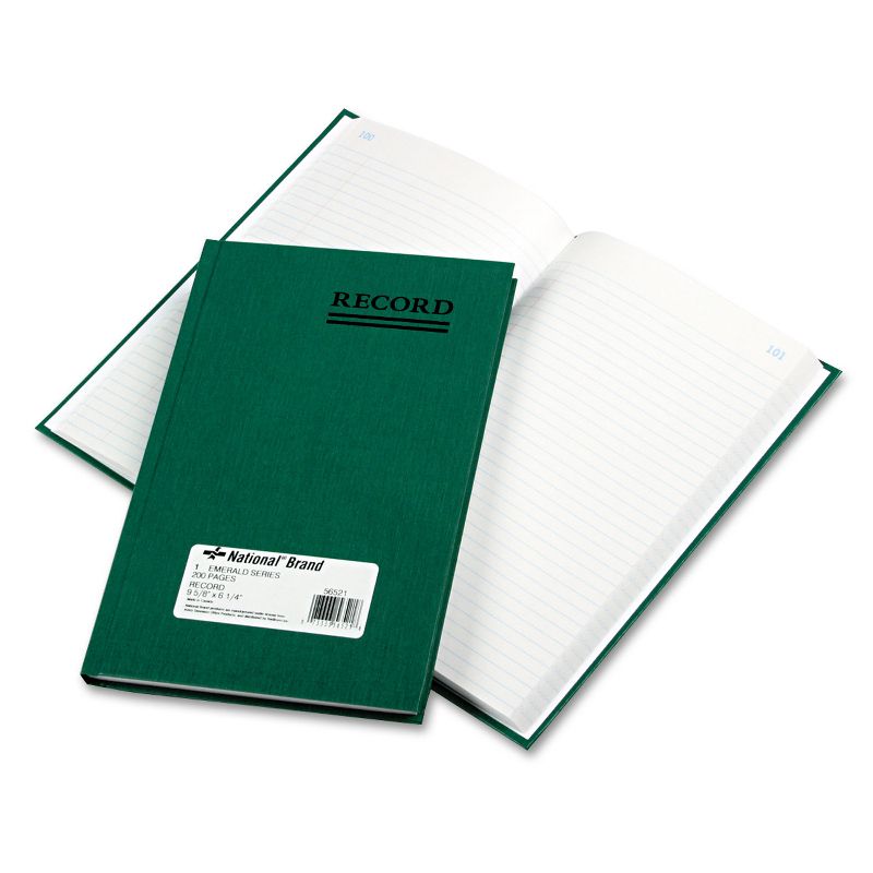 National Emerald Series Account Book Green Cover 200 Pages 9 5/8 x 6 1/4 56521