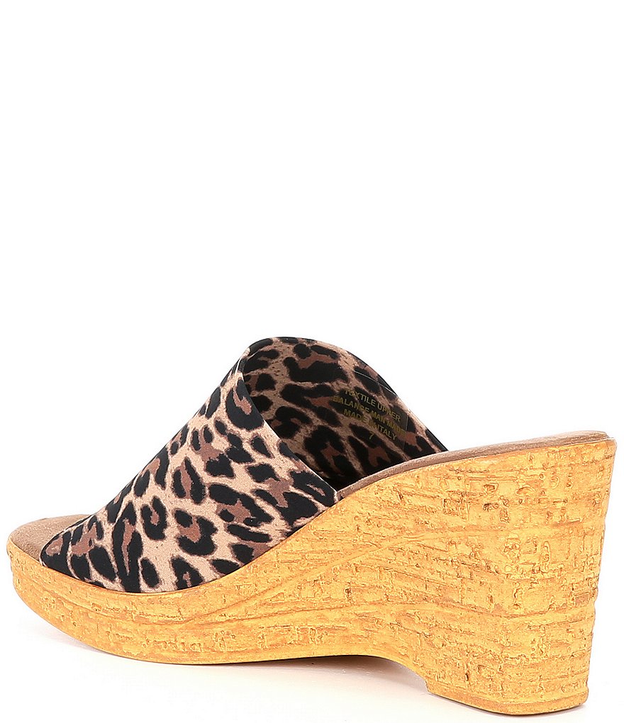 Onex Christina Elastic Leopard Wedge Sandals
