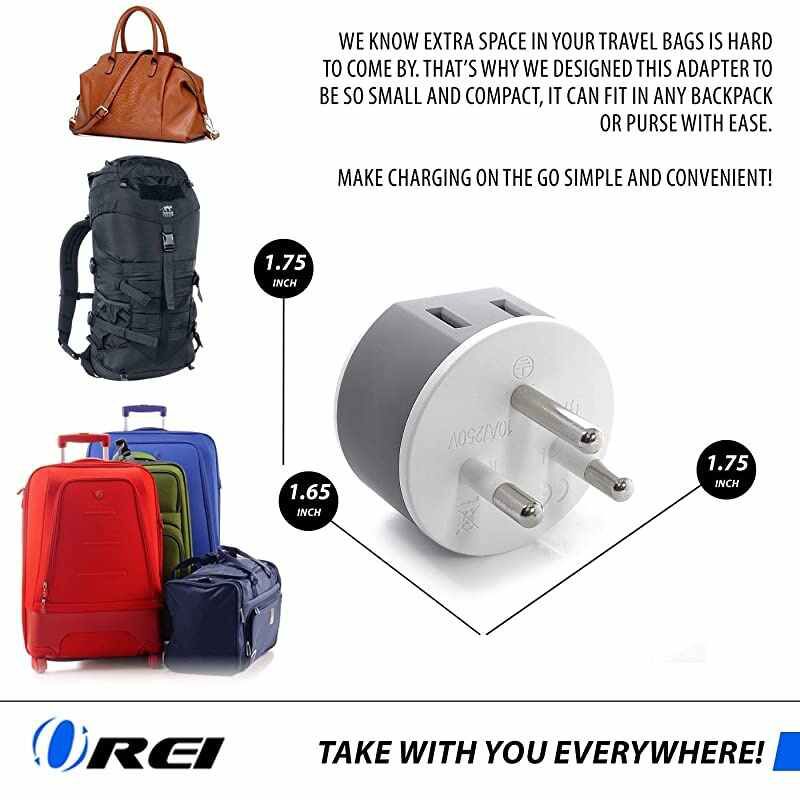 Thailand Power Plug Adapter by  with 2 USA Inputs Travel 3 Pack Type O US18 Safe Grounded Use with Cell Phones Laptop Camera Chargers CPAP and More