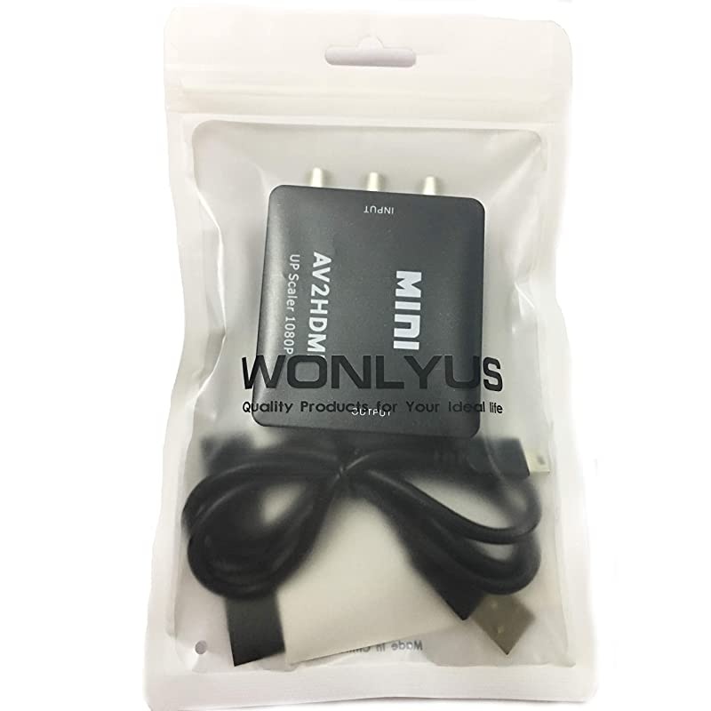 to HDMI, AV to HDMI, 3CVBS Composite Audio Video to 1080P HDMI Converter Adapter Supporting PAL/NTSC for PS3, TV, STB, VHS, VCR, PC, Laptop, Xbox, Camera, DVD Etc