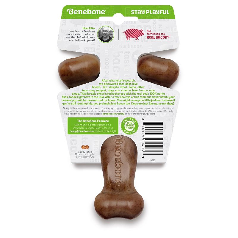 Benebone Wishbone Bacon Dog Toy - S