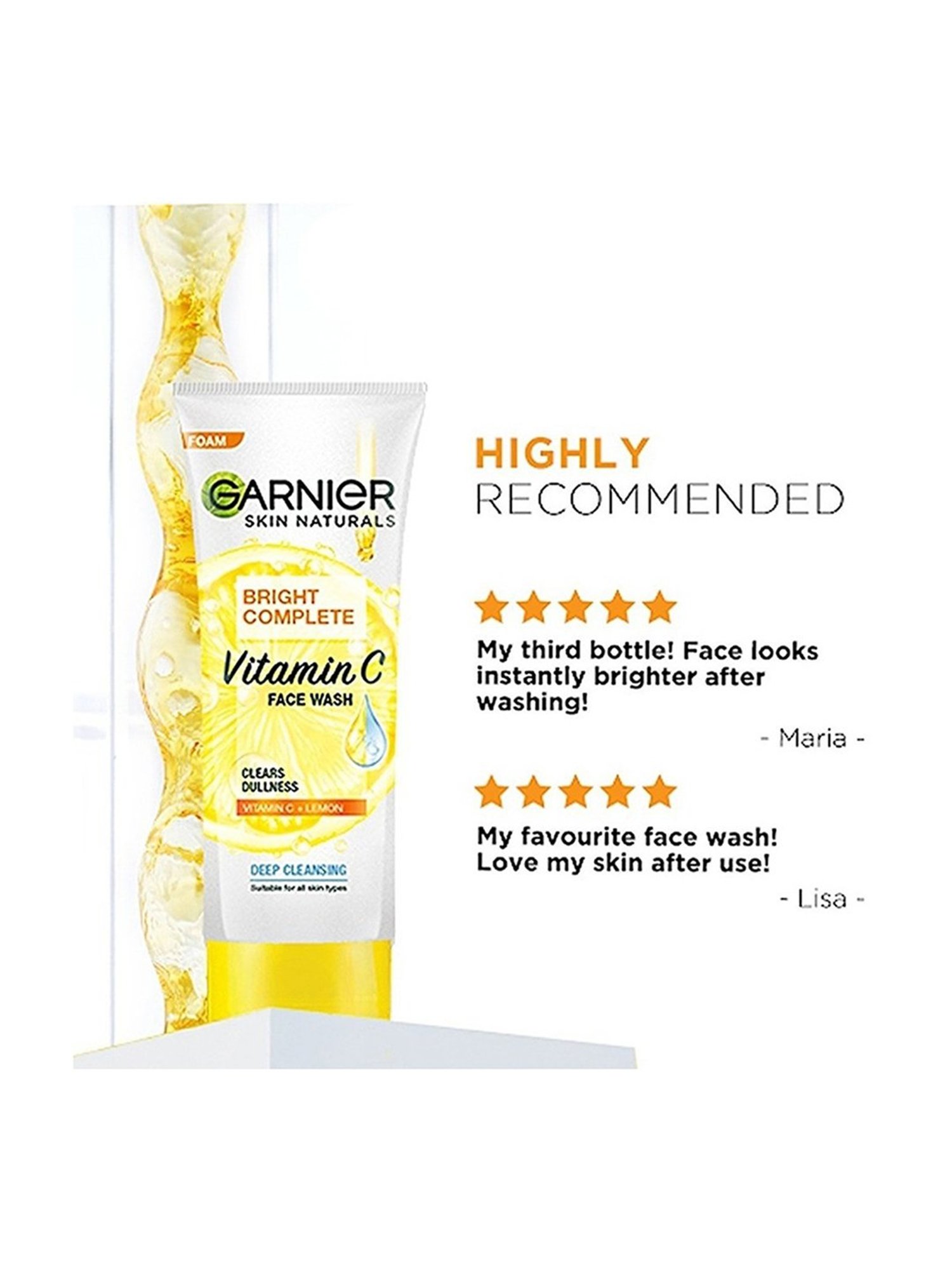 Garnier Bright Complete Vitamin C Face Wash - 100 ml