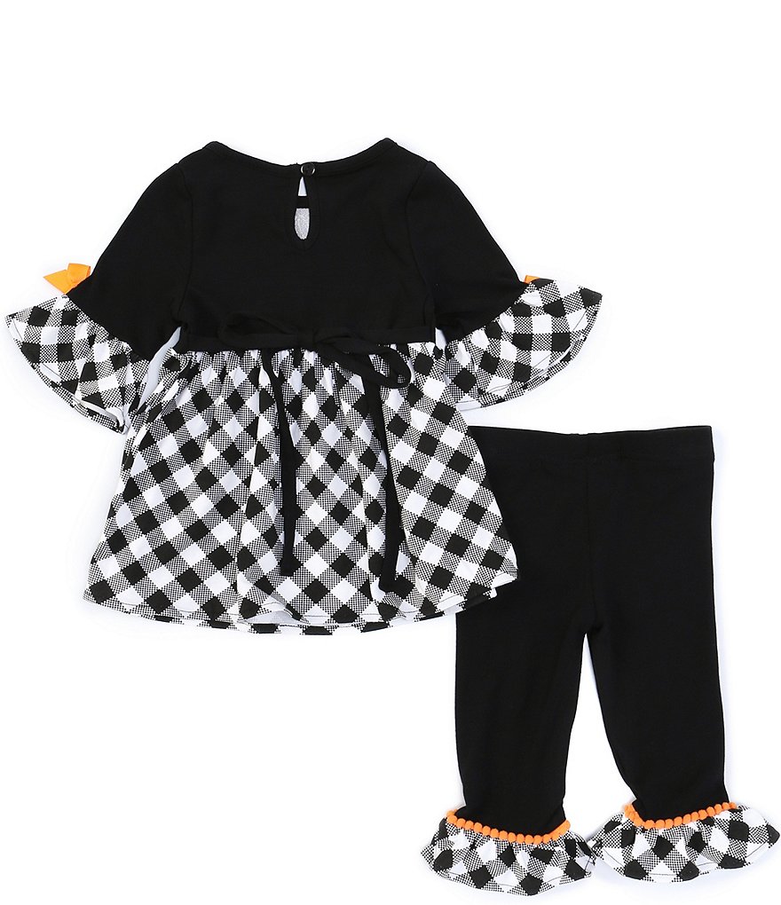 Peek Baby Girls 3-24 Months Long-Sleeve Embroidery Floral Print Babydoll Top & Pant Set