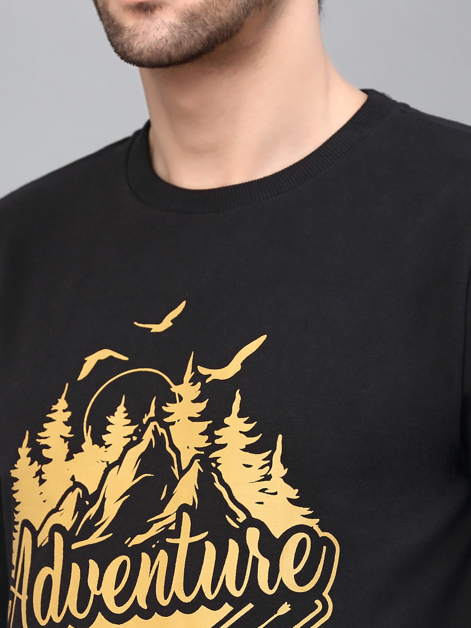 Forca Black Regular Fit Printed Sweatshirt