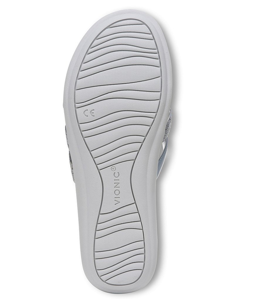 Vionic Dava Snake Print Leather Slide Sandals