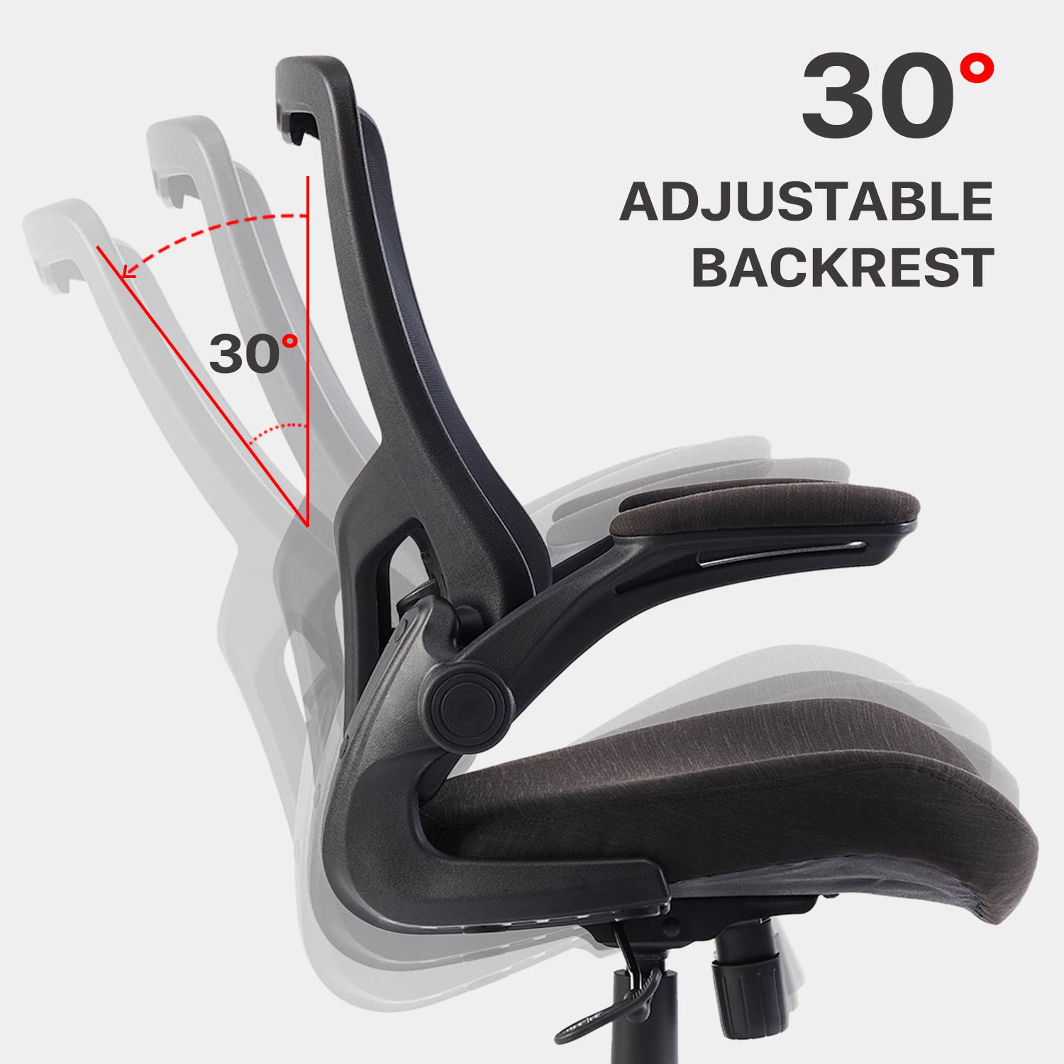 KLASIKA Mesh Ergonomic Desk Chair with Flip-up Arm Rest and Lumbar Support for Home Office