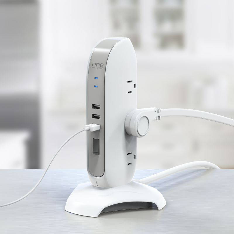 One Power 5 Outlet/3 USB Surge Protection Power Tower