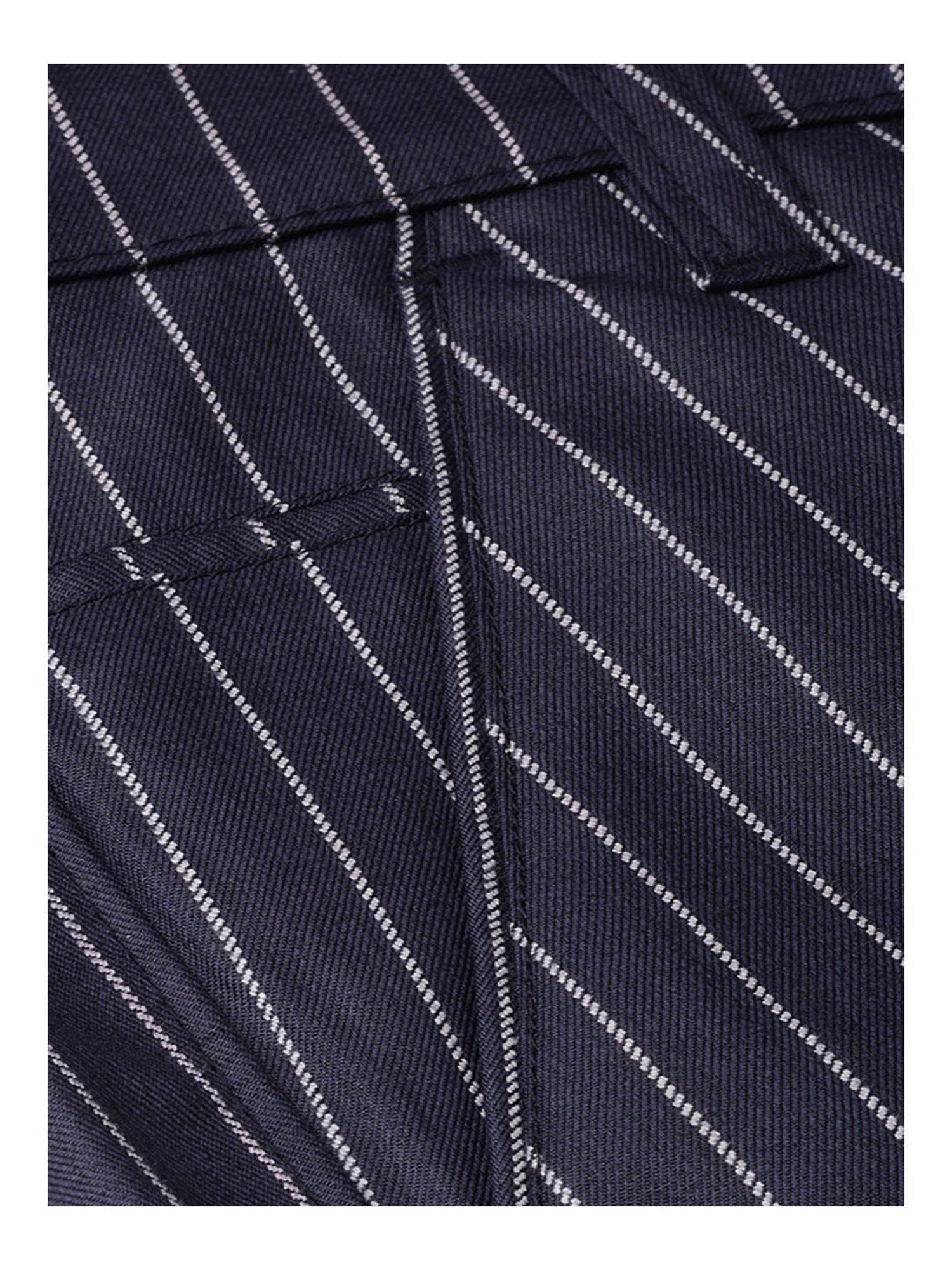 Sojanya Navy & Off White Striped Trousers