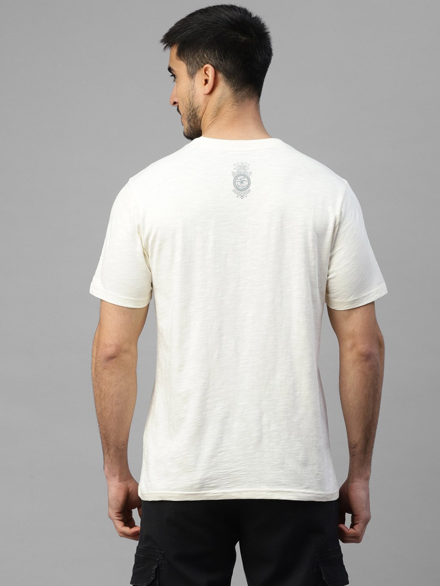 Royal Enfield HOLY GRAIL VINTAGE Off White Regular Fit Printed Crew T-Shirt
