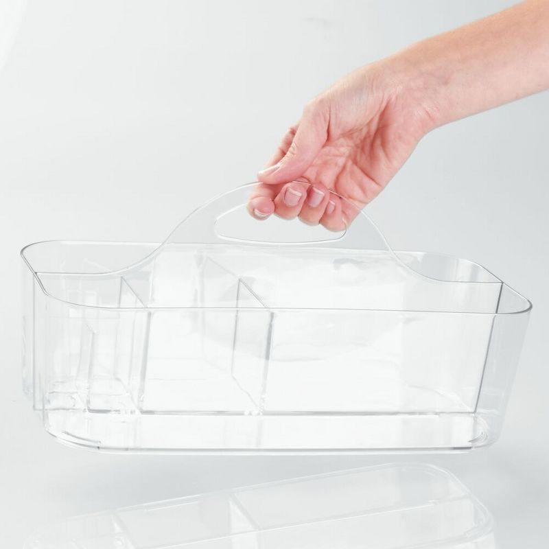 mDesign Plastic Storage Caddy Tote for Sewing & Craft Supplies, 4 Pack - Clear