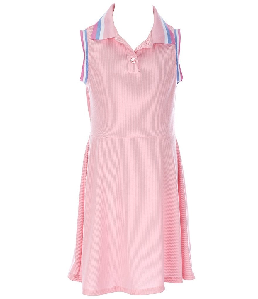 Ally B Big Girls 7-16 Sleeveless Polo-Collared Fit-And-Flare Dress