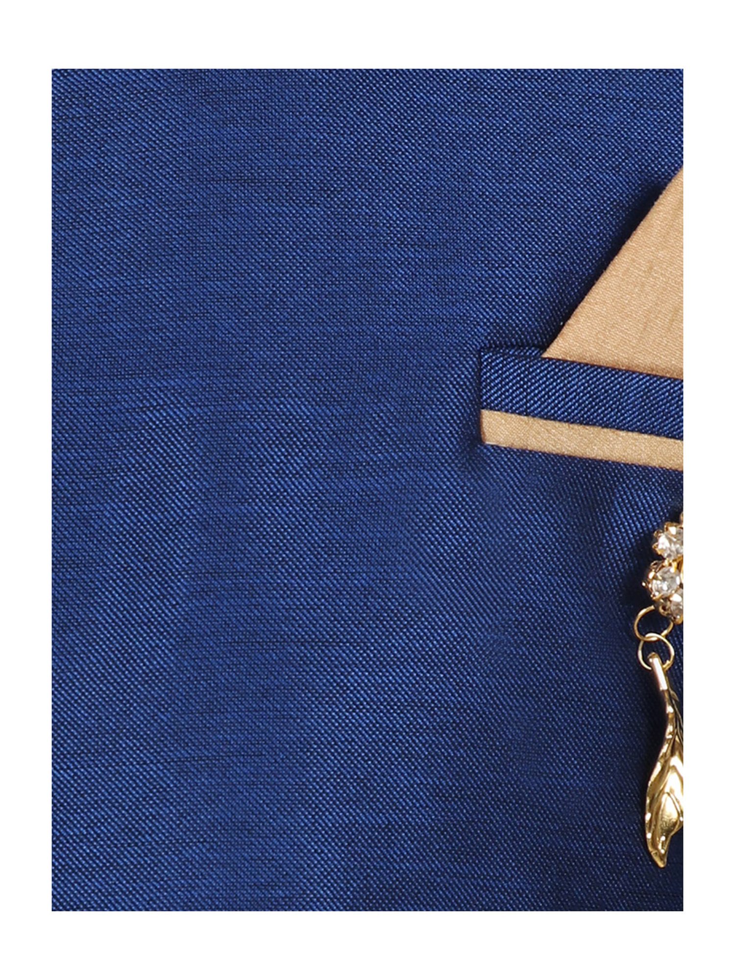 VASTRAMAY Boys Turquoise Floral Full Sleeves Indowestern