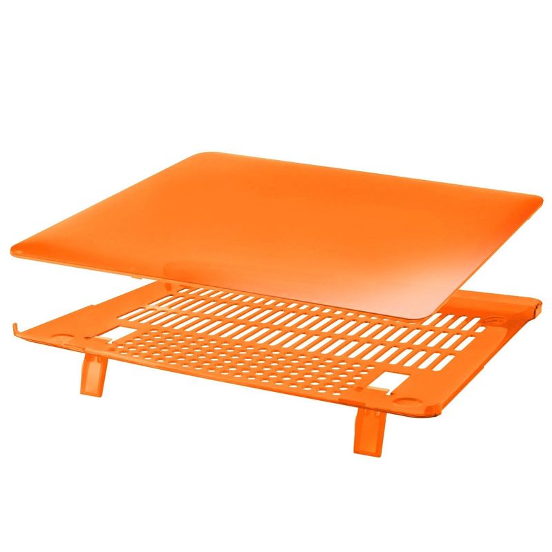 Insten For Apple MacBook Pro 13" with Retina Display Clip-on Matte Rubber Hard Case , Clear Orange