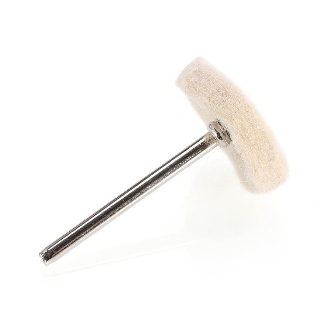 Mayitr 10Pcs 25mm Rotary Wool Felt Polishing Buffing Drill Grinder Wheel Grinder Brushes for Rotary Tool Accessories 3MM Shank