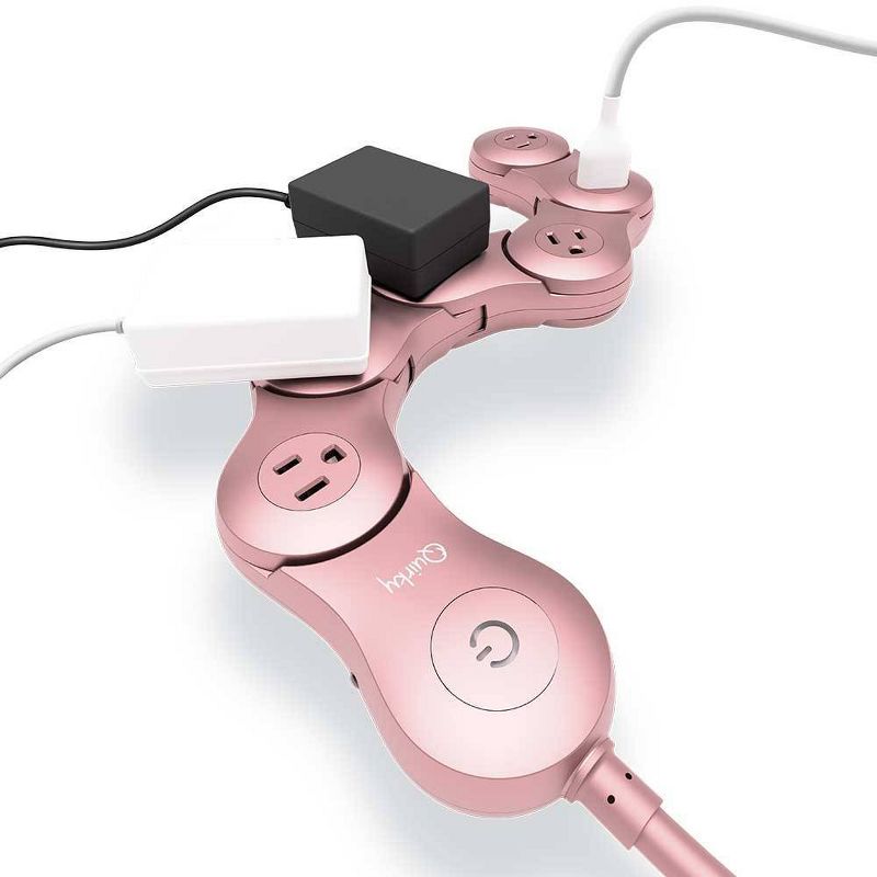 Quirky Pivot Power Rose 6 Outlet Surge Protector Rose Gold