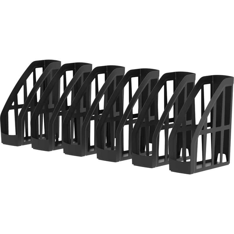 Storex 6pk Eco-Friendly Magazine File Holders - Black