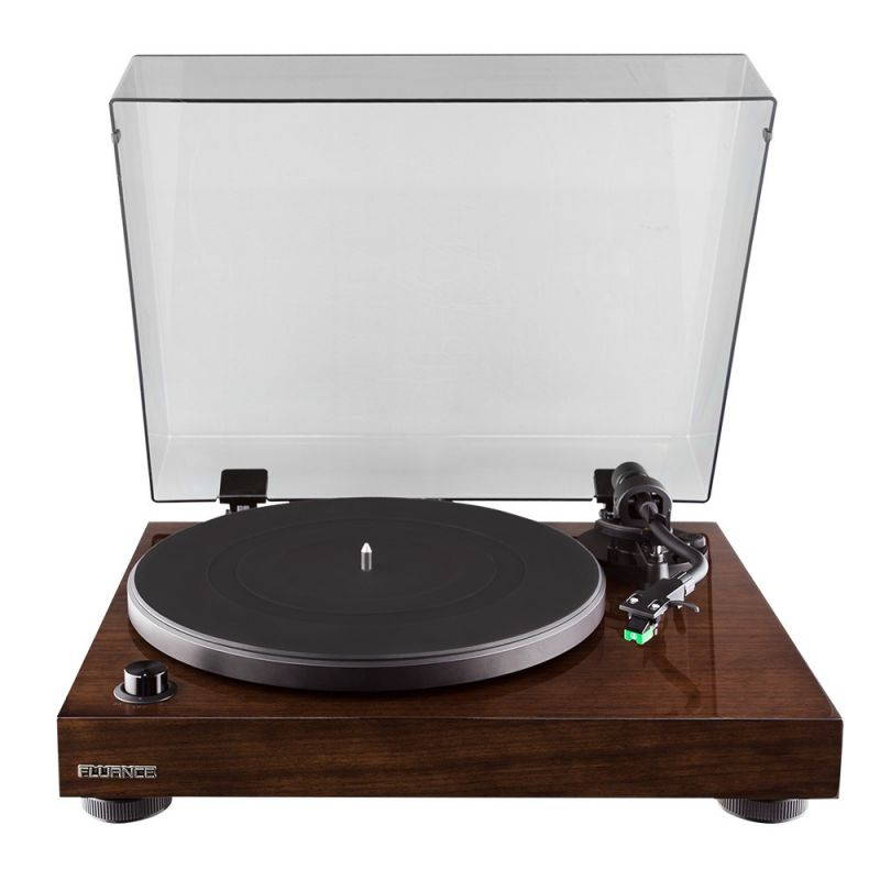 Fluance RT81 Elite High Fidelity Vinyl Turntable Record Player with Audio Technica AT95E Cartridge, Belt Drive, Built-in Preamp, Adjustable Counterweight, Solid Wood Plinth - Walnut