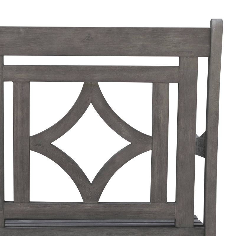 Renaissance 3pc Rectangle Wood Outdoor Patio Dining Set - Gray - Vifah