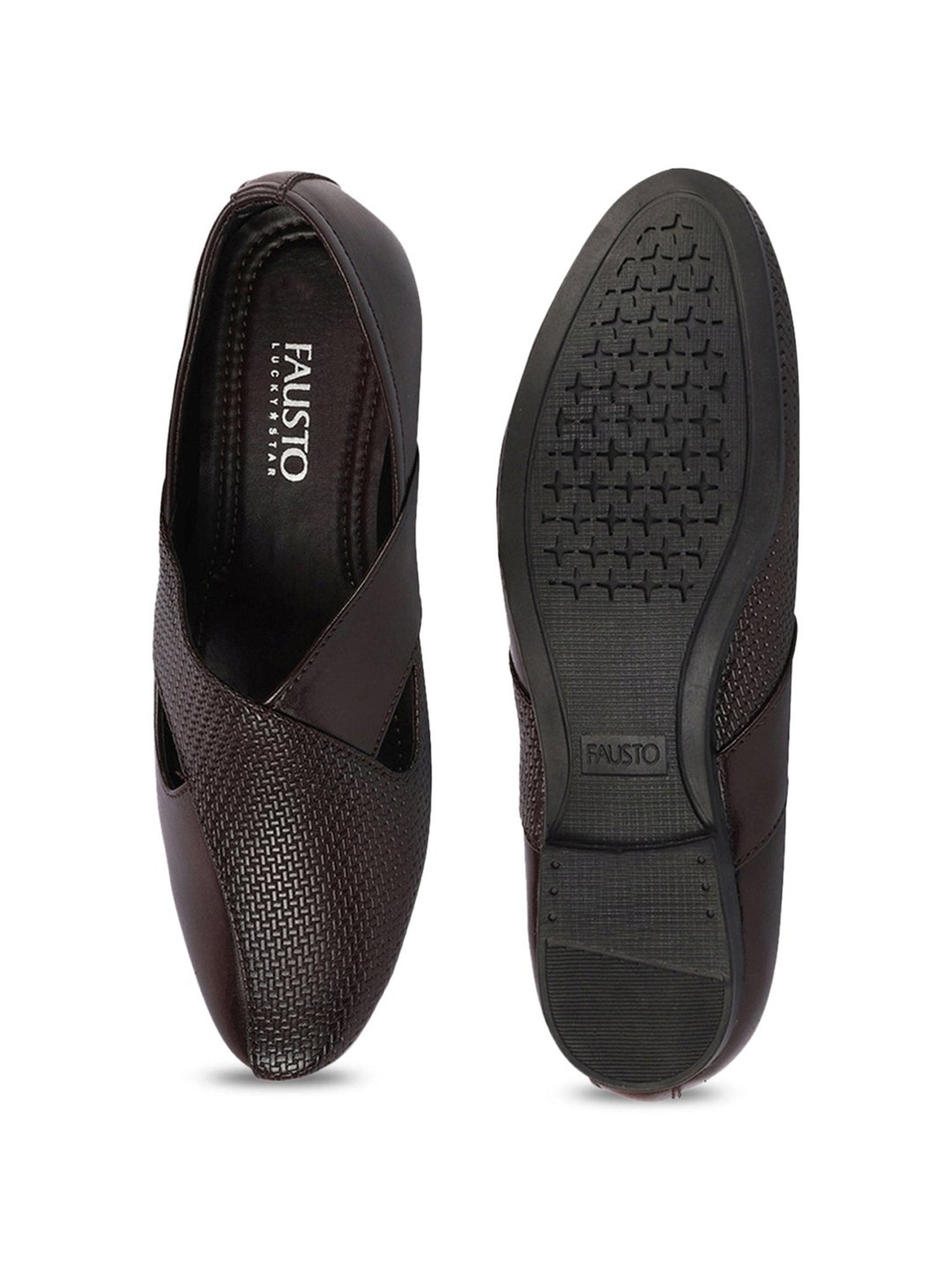 Fausto Men's Brown Ethnic Juttis