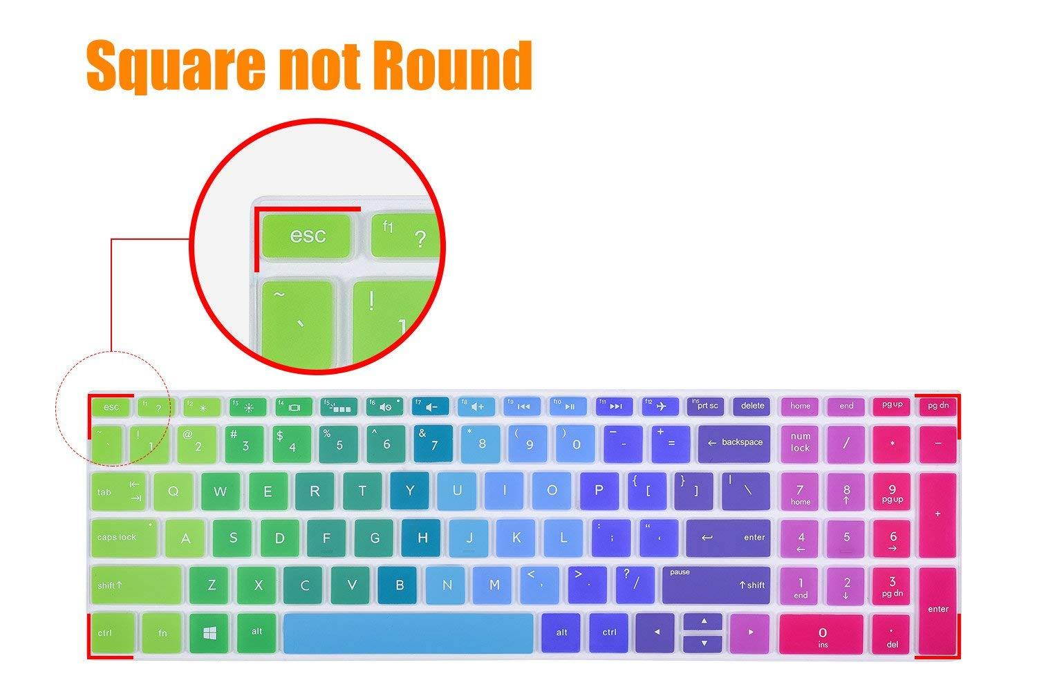 Colorful Keyboard Cover for 2018 HP 17.3 Inch Flagship Laptop Computer, HP 17.3" FHD IPS Business Gaming Laptop, HP Envy 17t Touch, HP ENVY 17M-AE111DX 17M-AE011DX 17-BS049DX 17-BS010NR, Rainbow