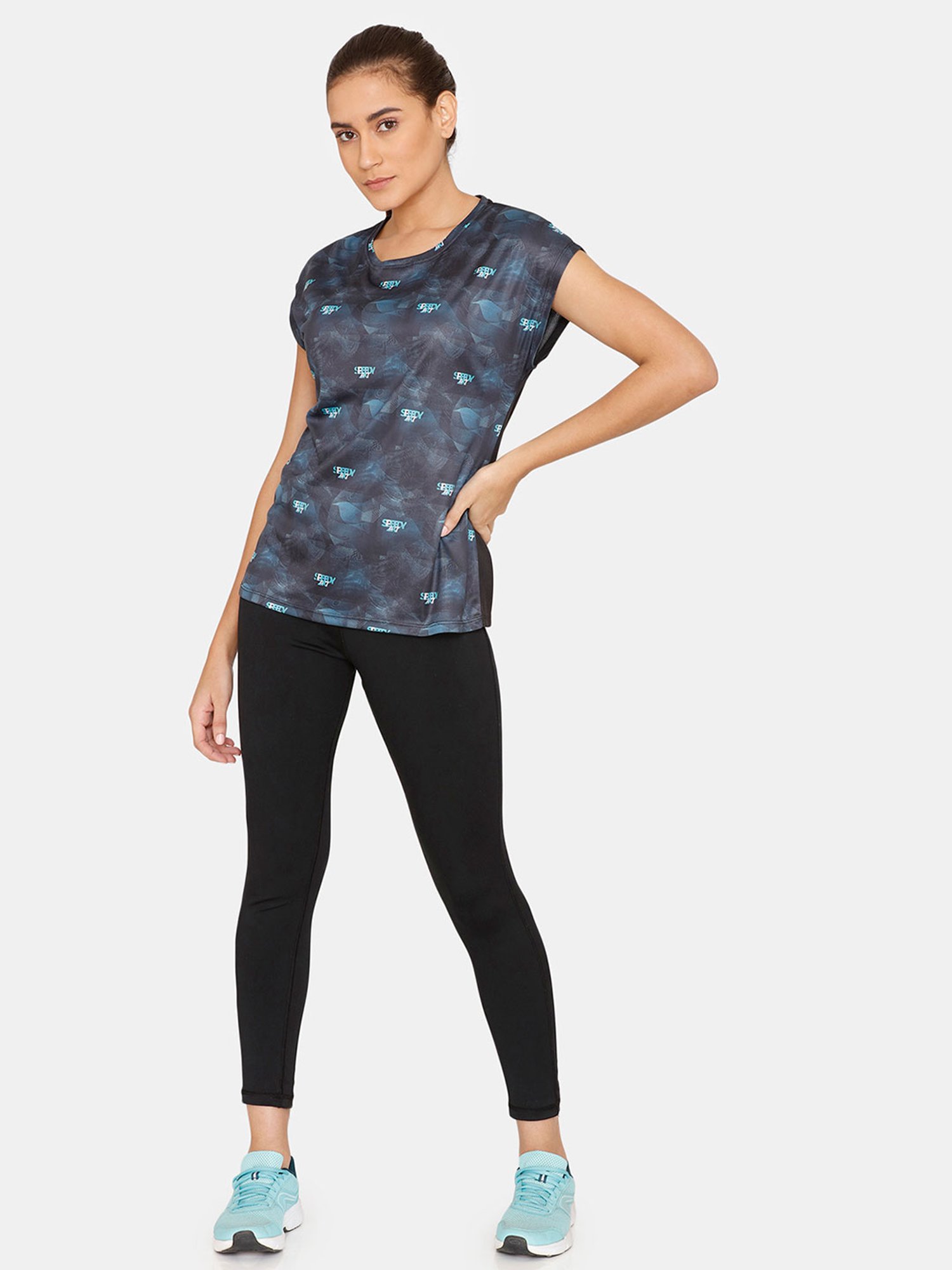 Zelocity by Zivame Black Printed T-Shirt