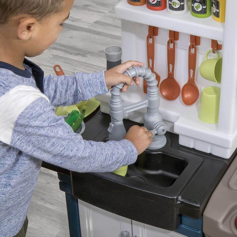 Step2 Plastic Pretend Play Modern Metro Kitchen Set with Utensil Accessories