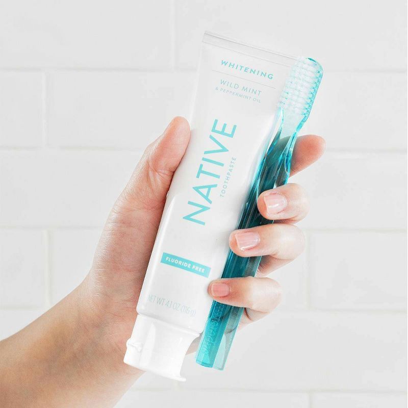 Native Whitening Wild Mint & Peppermint Oil Fluoride Free Natural Toothpaste - 4.1oz